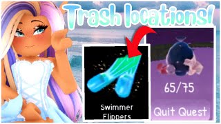 ROYALE HIGH WAVE 2 ALL TRASH LOCATIONS Life Guard Quest  Royale High Diamond Beach Quest [upl. by Basir467]