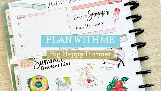 PLAN WITH ME  BIG HAPPY PLANNER  June Currently Page  Summer Bucket List [upl. by Attegroeg]