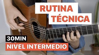 Practica conmigo  Rutina de Técnica para Guitarra Flamenca 30 min Ejercicios NIVEL Intermedio [upl. by Aicenod]