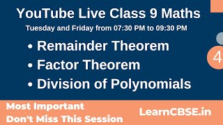 Class 9 Maths Polynomials NCERT Solutions Part 2  LearnCBSEin [upl. by Ramedlab]