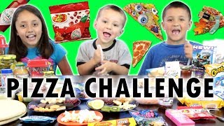 PIZZA CHALLENGE w Tabasco Hot Sauce Jelly Beans FUNnel V Family Fun [upl. by Yeloc2]