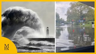 Heavy rain causes flooding and disruption around UK [upl. by Eninahpets]