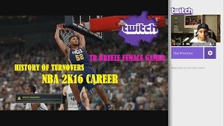 HISTORY OF TURNOVERS NBA 2K16 CAREER JAZZ vs HORNETS LIVE ON TWITCH 2616 [upl. by Ammon]