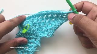 Tunisian Crochet Tutorial  Ruffled Waters Shawl  Edging with gradient yarn  Right handed [upl. by Neyud]