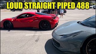 Straight Pipe Ferrari 488 Exhaust [upl. by Nwahsuq]