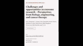 Challenges and opportunities in exosome research—Perspectives from biology engineeri  RTCLTV [upl. by Yoong883]