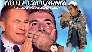 AGT Simon Cowell Crying To Hear The Song Hote CaliforniaHomeless On The Big World Stage [upl. by Llennahc]