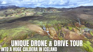 Driving and Drone Flying In The Huge amp Mysterious Torfajokull Caldera in Iceland [upl. by Hillegass424]