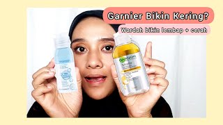 Review Garnier Micellar Oil Infused Wateramp Wardah Lightening Oil Infused Micellar Water [upl. by Kauslick]