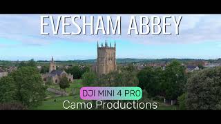 Dynamic Aerial Tour Evesham Abbey with All Saints Parish Church [upl. by Trebron]