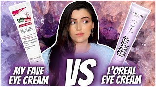 LOREAL HYALURON SPECIALIST EYE CREAM VS SEBAMED Q10 LIFTING EYE CREAM Specialist testing Review [upl. by Airotna134]