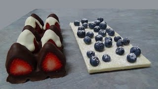 how to make easy strawberry and blueberry chocolate bites [upl. by Eemyaj]