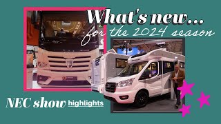 EXCITING NEW MOTORHOMES FOR 2024  latest campervans and motorhomes at the NEC show [upl. by Annabela]