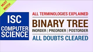 Binary Tree Explained  Inorder Postorder Preorder  Easy Method  ISC Computer Science Theory [upl. by Polinski553]