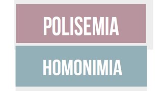 ¿Cuál es la diferencia entre HOMONIMIA y POLISEMIA [upl. by Aninotna146]