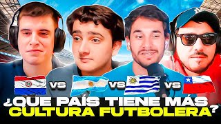 ¿QUE PAIS DE SUDAMERICA TIENE MAS CULTURA FUTBOLERA ARGENTINA VS CHILE VS PARAGUAY VS URUGUAY [upl. by Sirah945]