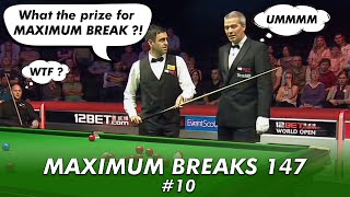 Ronnie OSullivan  Snooker Maximum Breaks 147 10 [upl. by Lapointe]