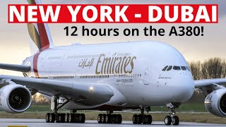 Emirates Airbus A380✈️  New YorkDubai 12h on Emirates A380 economy class Full trip report [upl. by Annij]