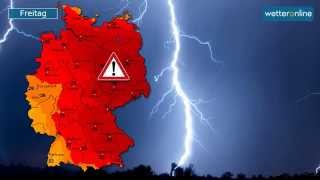 wetteronlinede Gewitter beenden Hitzewelle 1282015 [upl. by Nnylyam]