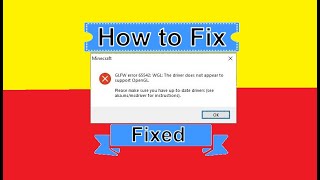 How To Fix Minecraft GLFW Error 65542 WGL The Driver Does Not Appear To Support OpenGL TLauncher [upl. by Laeahcim]