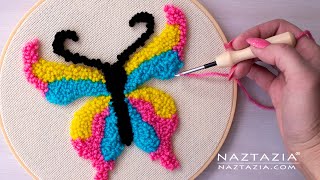 PUNCH NEEDLE for BEGINNERS  Embroidery and Rug Making Tutorial by Naztazia [upl. by Michail]