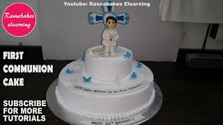 how to make first holy communion cakes for boycake decorating tutorial classes video [upl. by Nandor]