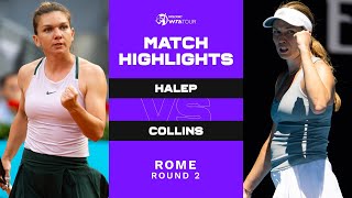 Simona Halep vs Danielle Collins  2022 Rome Round 2  WTA Match Highlights [upl. by Hijoung842]