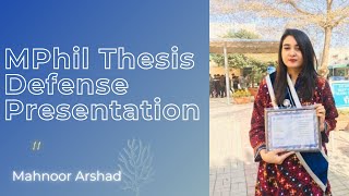 MPhil Thesis Defense Presentation 11  Mahnoor Arshad [upl. by Drape]