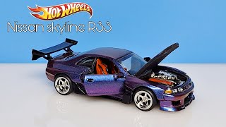 custom hot wheels nissan skyline r33 fatboi body kit [upl. by Khalin]