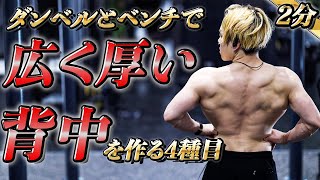 背中をデカくする最強ダンベルトレーニング4種目【広背筋・僧帽筋】 [upl. by Orest341]