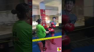 Male vs Female Kickboxing Duel  Kickboxing Sparring  Team AJ shorts viralvideo viralshorts [upl. by Nosaj]