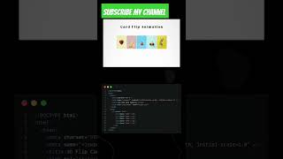 Card flip animation trending shorts css [upl. by Semajwerdna]