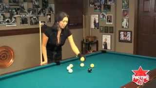 Jeanette Lee quotThe Black Widowquot  how to aim at billiards or pool [upl. by Eehsar]