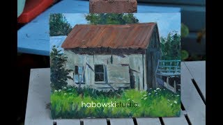 Plein air oil demo  quotBarn Shadowsquot [upl. by Nhojleahcim90]