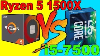 AMD RYZEN 5 1500X VS INTEL i57500  Comparison [upl. by Palumbo]