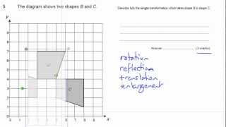 GCSE Maths revision Exam paper practice transformations  rotations [upl. by Galan787]