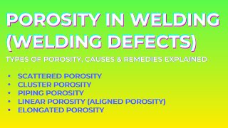 English Porosity  Welding Defects [upl. by Ellehsor912]