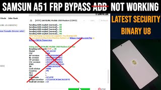 How to Bypass FRP on Samsung A51 U8 Firmware 2024  Samsung FRP Bypass 2024  a515f u8 frp  a51 frp [upl. by Sirrad]