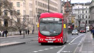 Buses at Aldwych and Waterloo Bridge 30012016 [upl. by Aihsar]