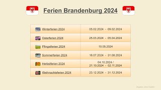 Ferien Brandenburg 2024 [upl. by Odinevneib]