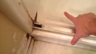 Resealing a glass shower door on a 4 piece shower [upl. by Ellebana320]