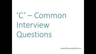 C Programming Interview Questions and Answers [upl. by Tecu365]