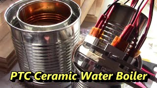 DIY 12v Water Heater Boilers  heatscooksboils  PTC Powered ceramic heat autobattsolar pwrd [upl. by Kuster265]