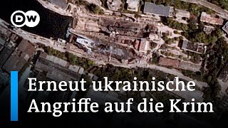 Ukraine verstärkt Angriffe auf russische Militärstellungen auf der Krim  DW Nachrichten [upl. by Inanak]