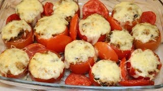 TOMATES FARCIE A LA VIANDE HACHÉE FACILE CUISINERAPIDE [upl. by Adamo845]