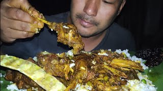 Night mukbang in the jungle  eating duck and matar curry  kents vlog [upl. by Einnod]