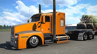 Kenworth T600  Stretched Out Frame  American Truck Simulator  ATS 4K  Pinga Fontaine Step Deck [upl. by Rovit85]