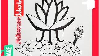 How to draw water Lily  Drawing for Beginners Step by step technique easy 🙋‍♂️ [upl. by Dasa]