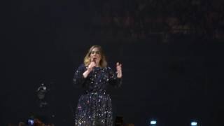 Adele  Talking about Concussion  Taking selfies  AccorHotels Arena Bercy  090616 [upl. by Garbers]