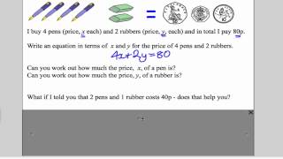 Simultaneous Equations 1 GCSE Higher Maths Tutorial 11 [upl. by Ylecic]